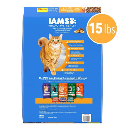 IAMS ProActive Health Healthy Enjoyment Dry Cat Food Chicken & Salmon 15lb - Pets Perfect