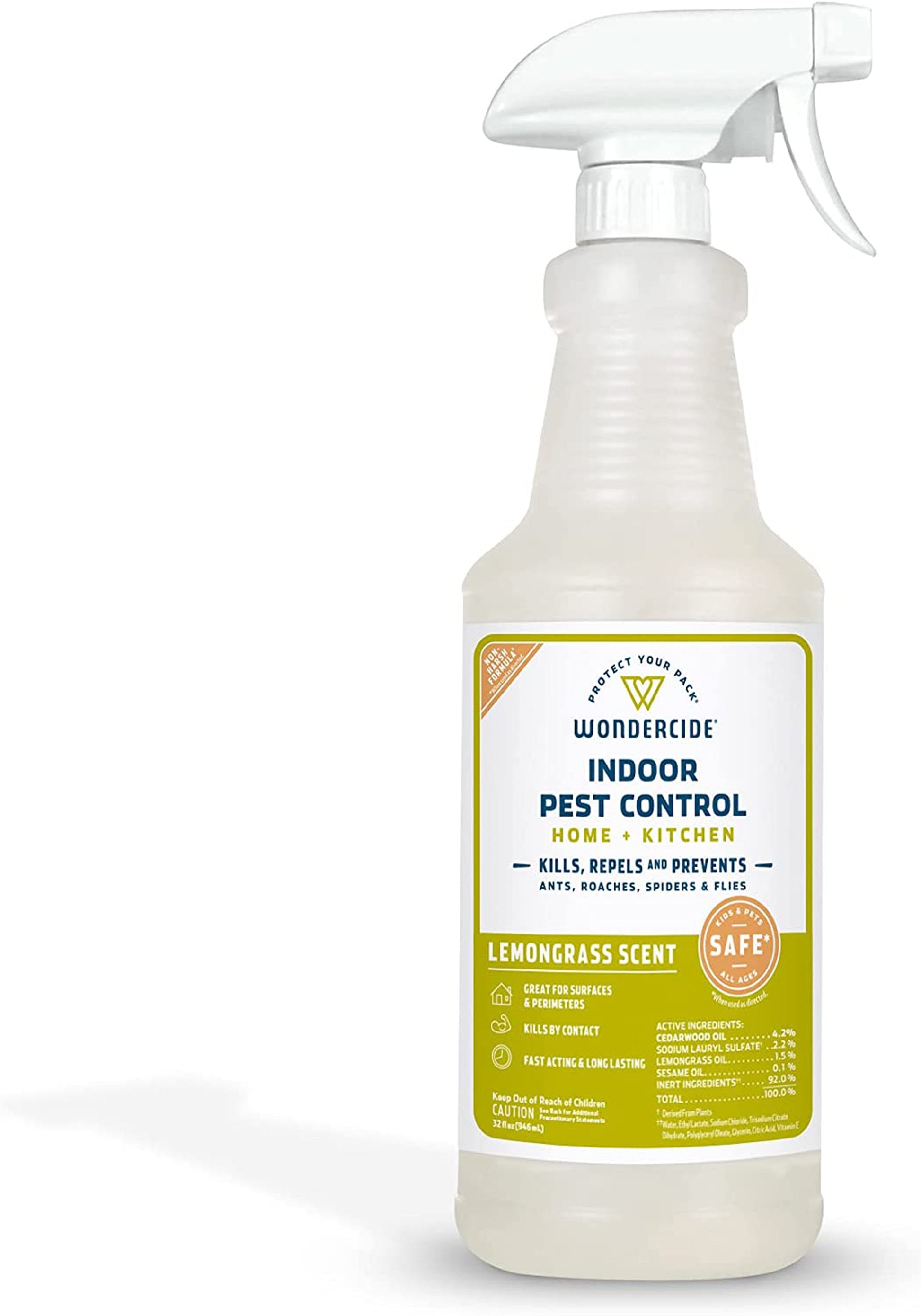 Wondercide Flea Tick And Mosquito Control Spray, 32 oz- Lemongrass