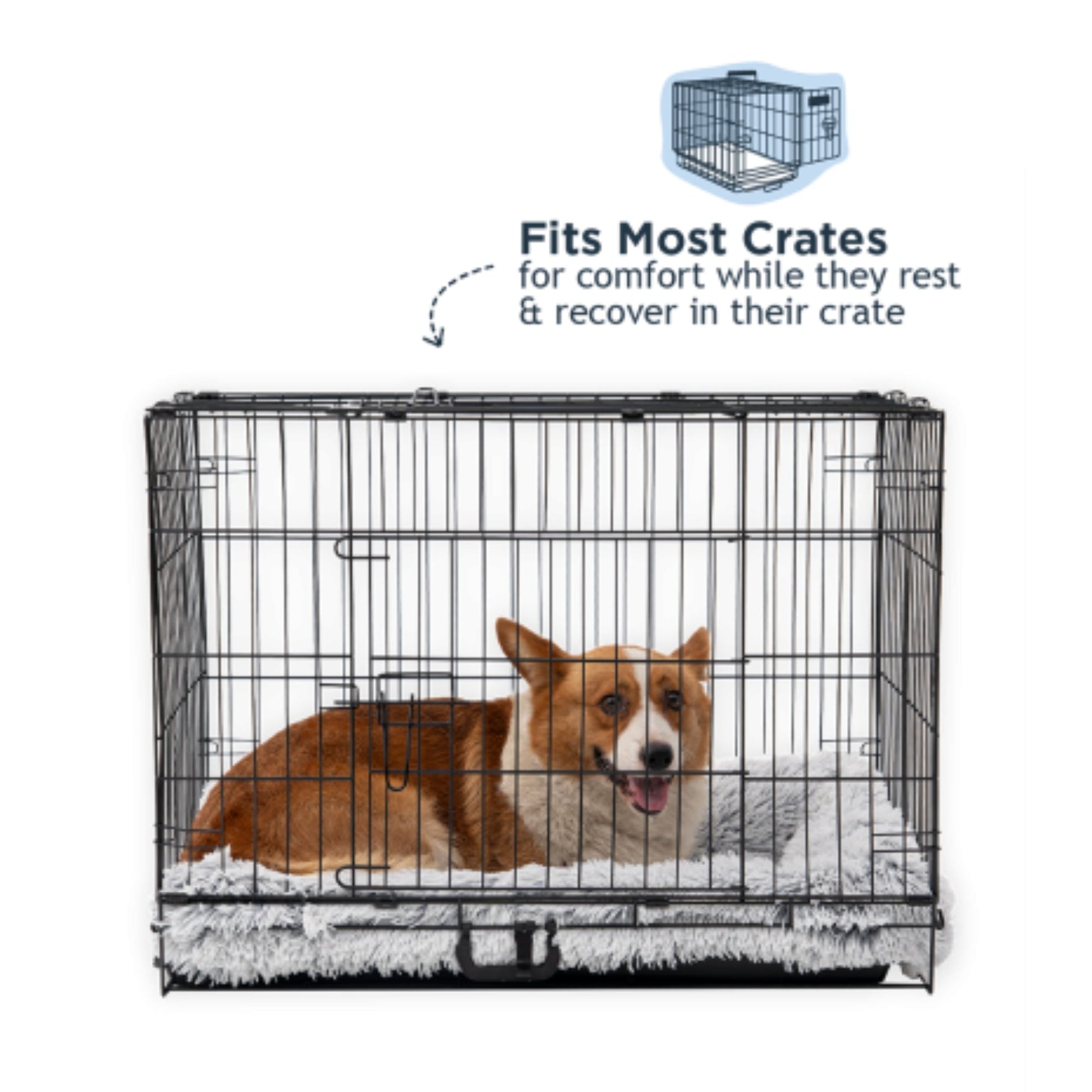 Tall Tails Dog & Cat Grey Cuddle Crate Bed, Small/Medium, view 5