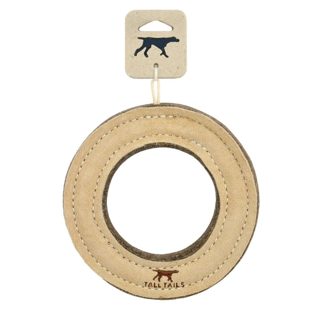 Tall Tails Dog Ring Natural Leather, 7 in