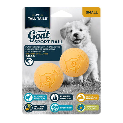 Tall Tails Dog Goat Ball, Yellow, 2 in