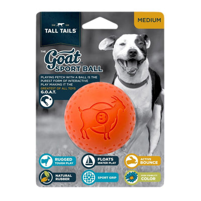 Tall Tails Dog Goat Ball, Orange, 3 in