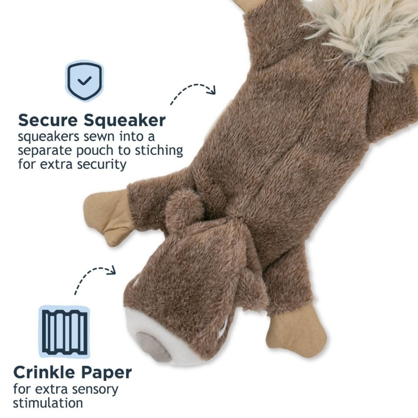 Tall Tails Dog Plush Stuffless Squirrel 16 in, view 4