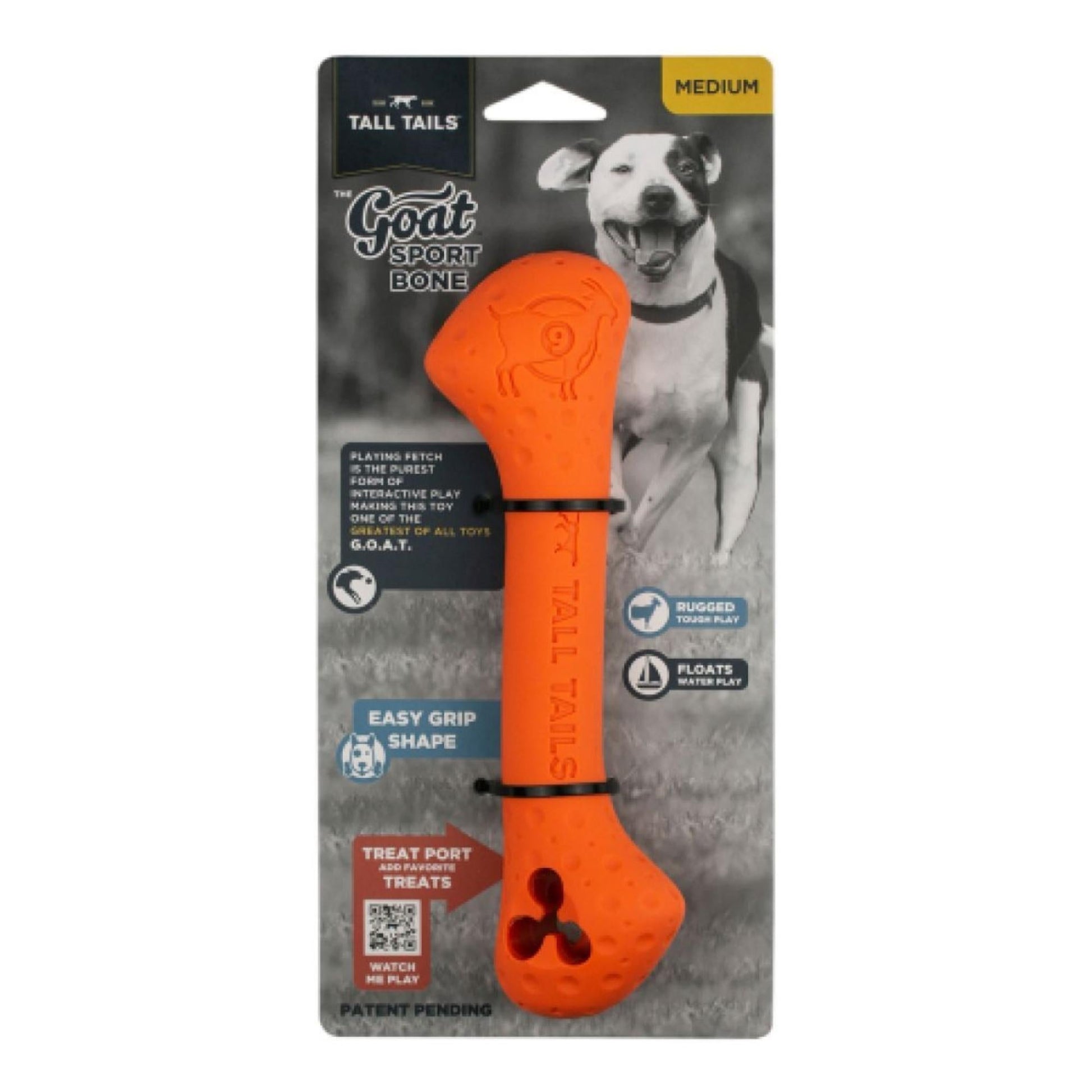 Tall Tails Dog Goat Bone Orange 9 in, view 2