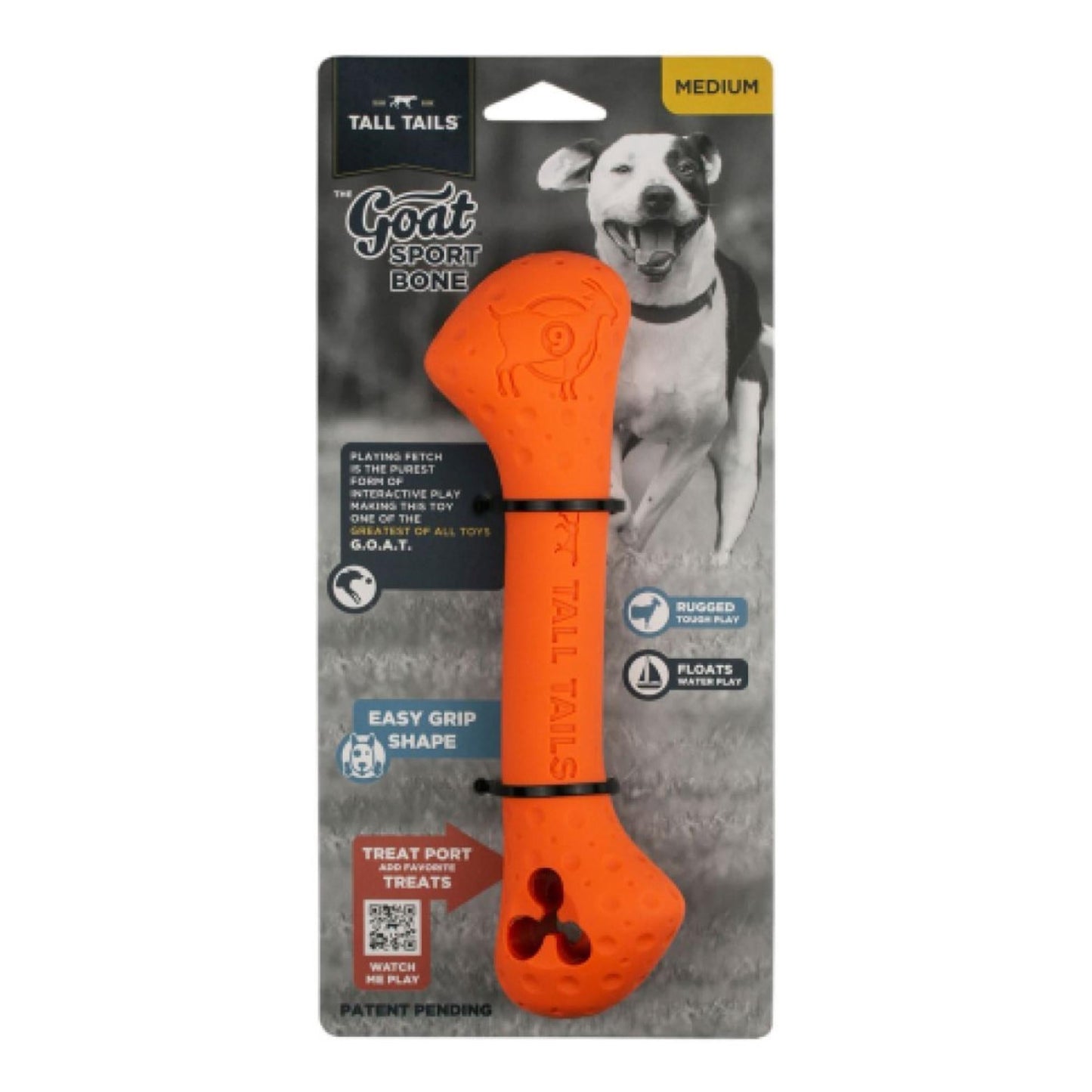 Tall Tails Dog Goat Bone Orange 9 in