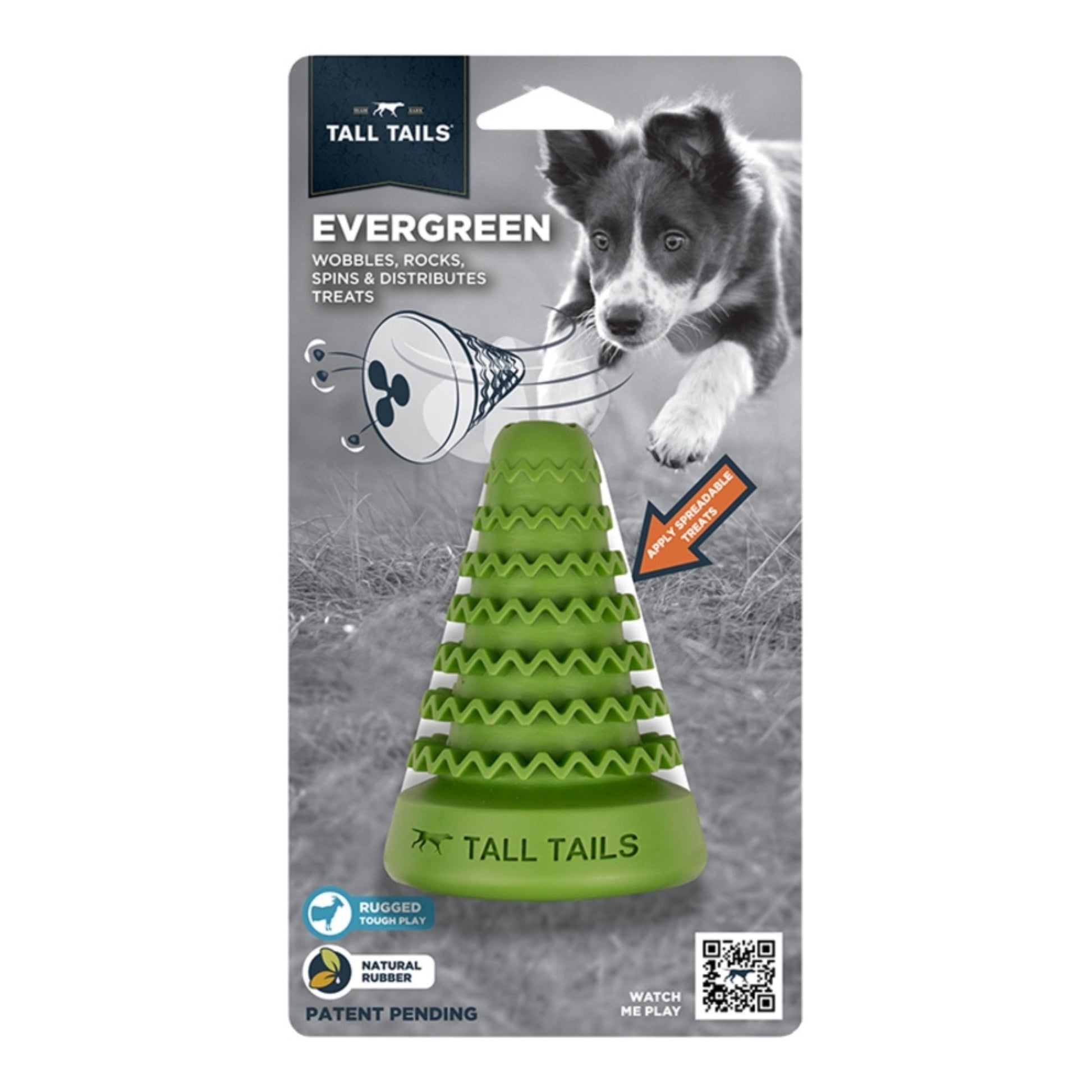 Tall Tails Dog Natural Rubber Evergreen 4 in