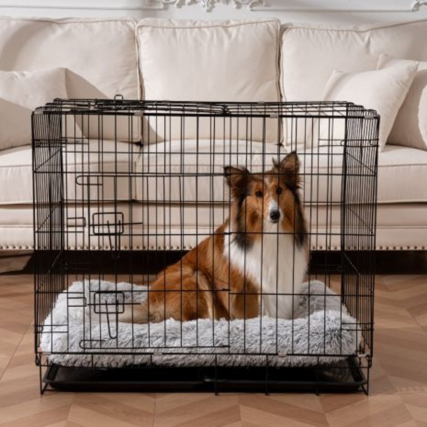 Tall Tails Dog & Cat Grey Cuddle Crate Bed, Small/Medium, view 2