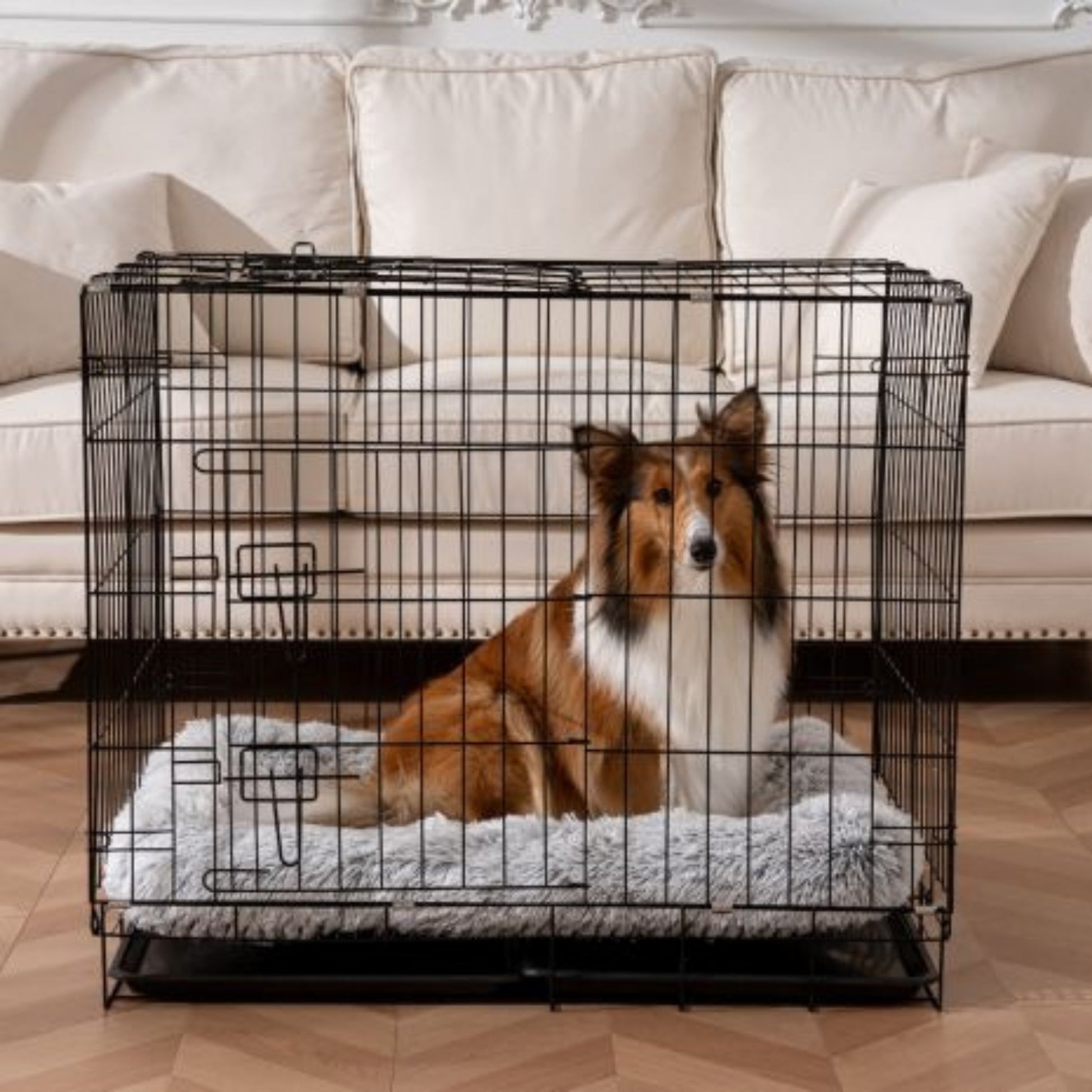 Tall Tails Dog & Cat Grey Cuddle Crate Bed, Small/Medium, view 2