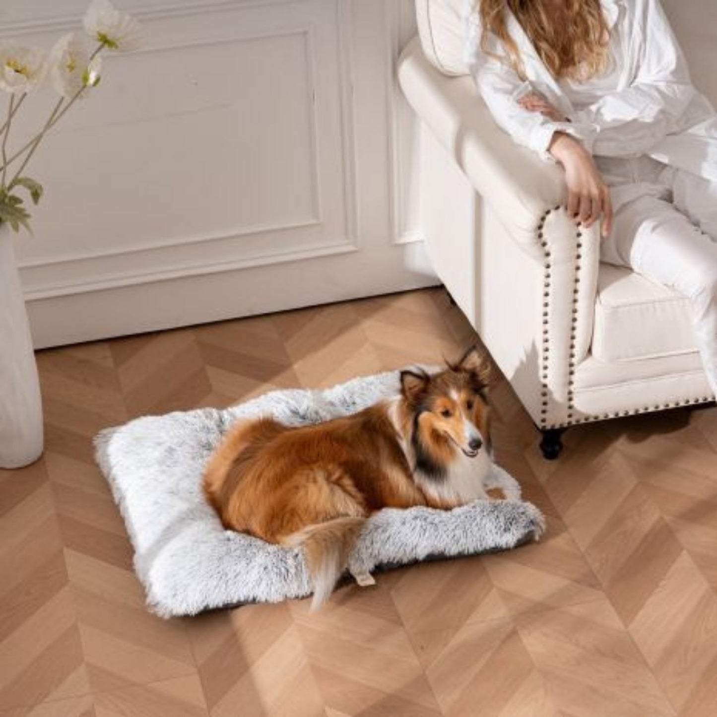 Tall Tails Dog & Cat Grey Cuddle Crate Bed, Large, view 2
