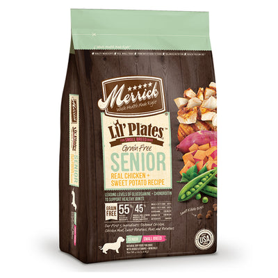 Merrick Lil Plates Grain-Free Senior Real Chicken And Sweet Potato Recipe 4 lb