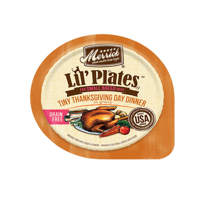 Foil tray lid showing roasted turkey with vegetables in gravy artwork