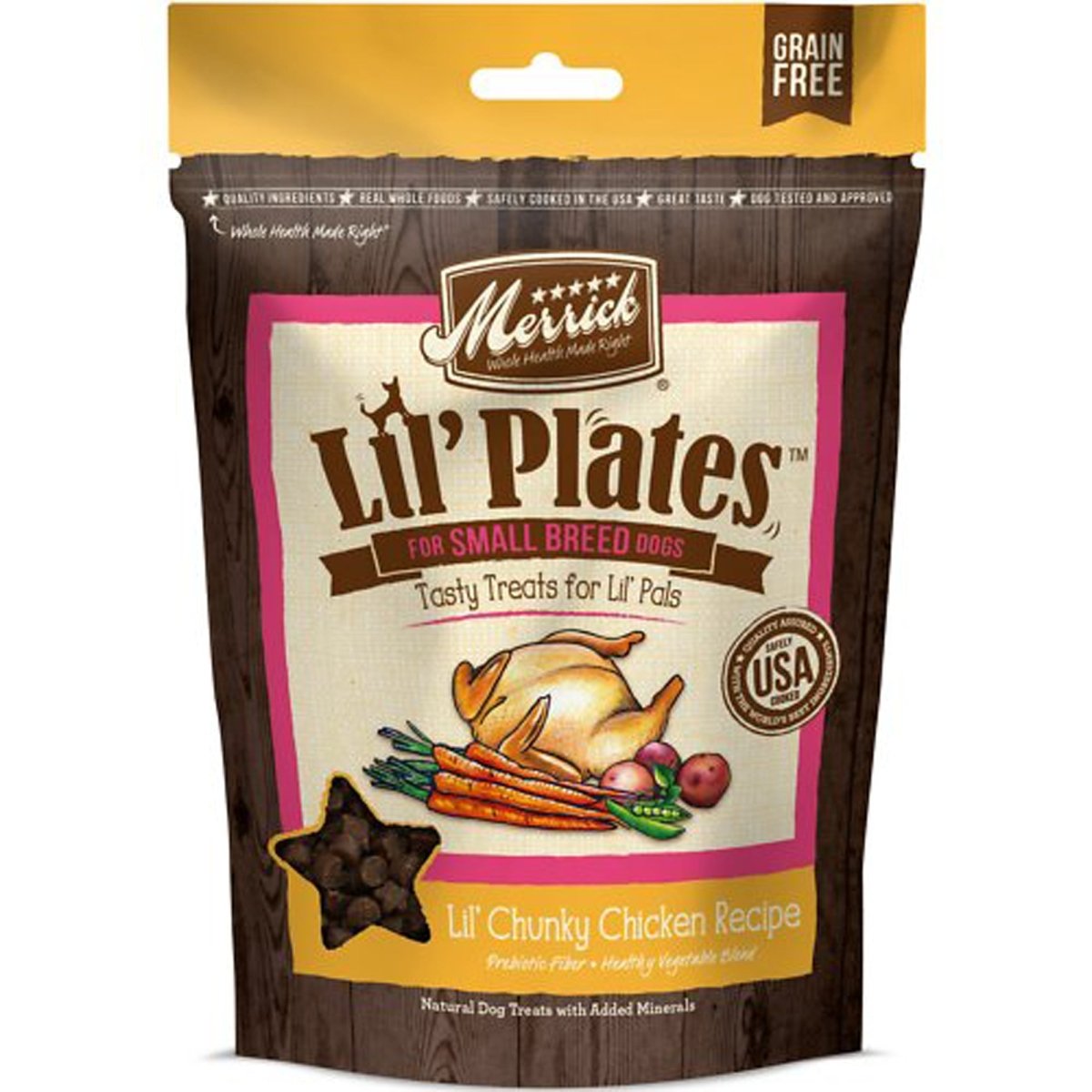 Merrick Lil' Plates Lil' Chunky Chicken Dog Treats 5oz (Case of 6) - Pets Perfect