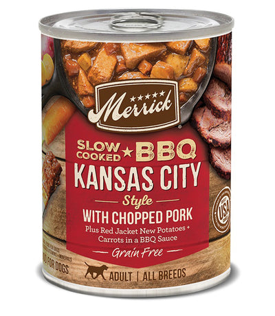 Merrick Dog Slow-Cooked Grain-Free Kansas Style Pork, 12.7 oz each, Case of 12