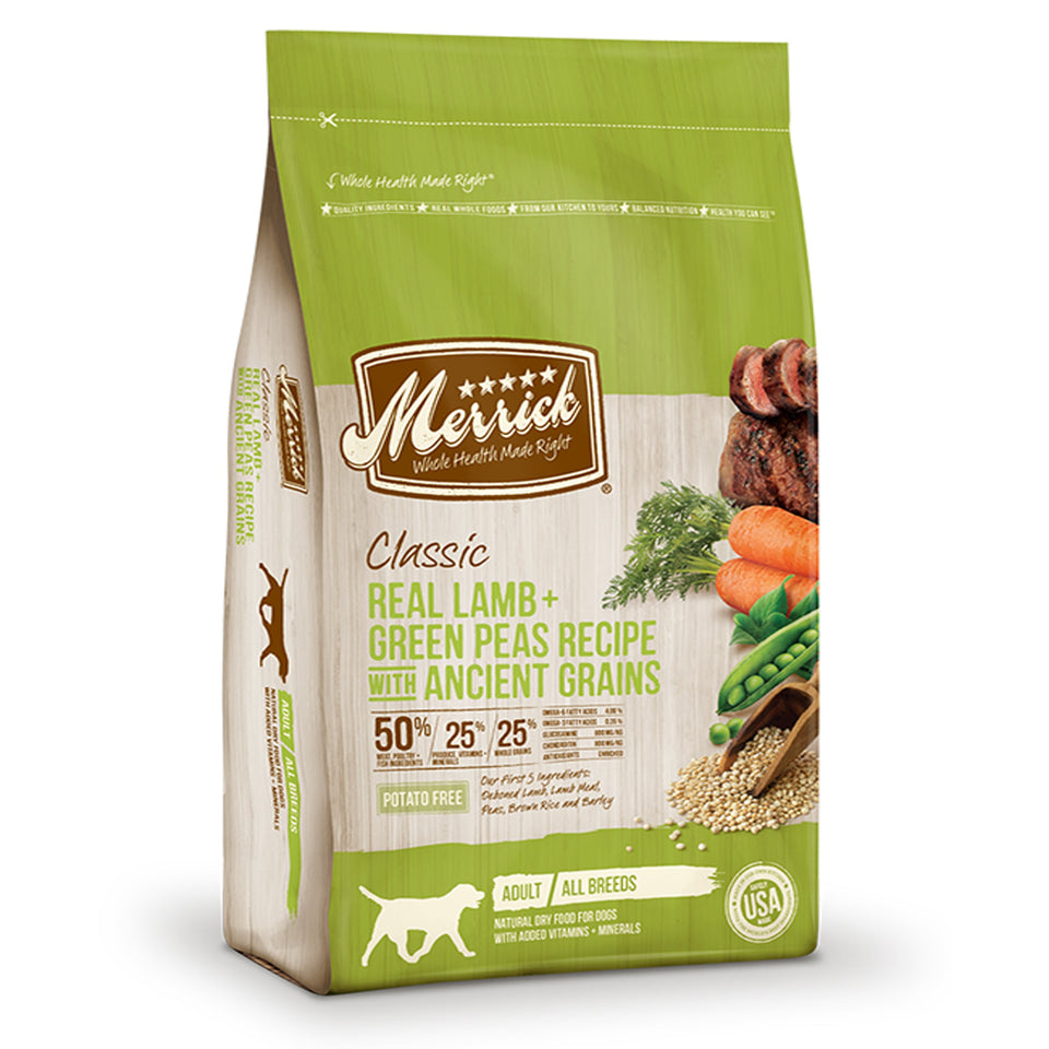 Merrick Classic Real Lamb And Green Peas Recipe With Ancient Grains, 4 lb