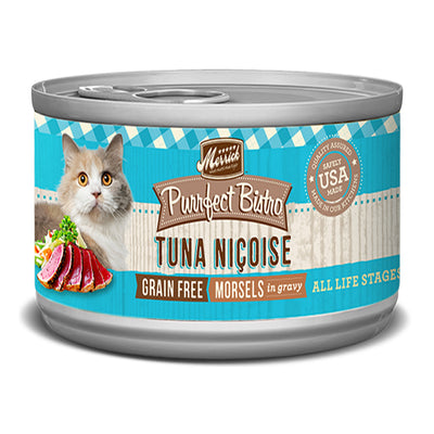 Merrick Purrfect Bistro Tuna Nicoise Morsels in Gravy Wet Cat Food, 3 oz each, Case of 24