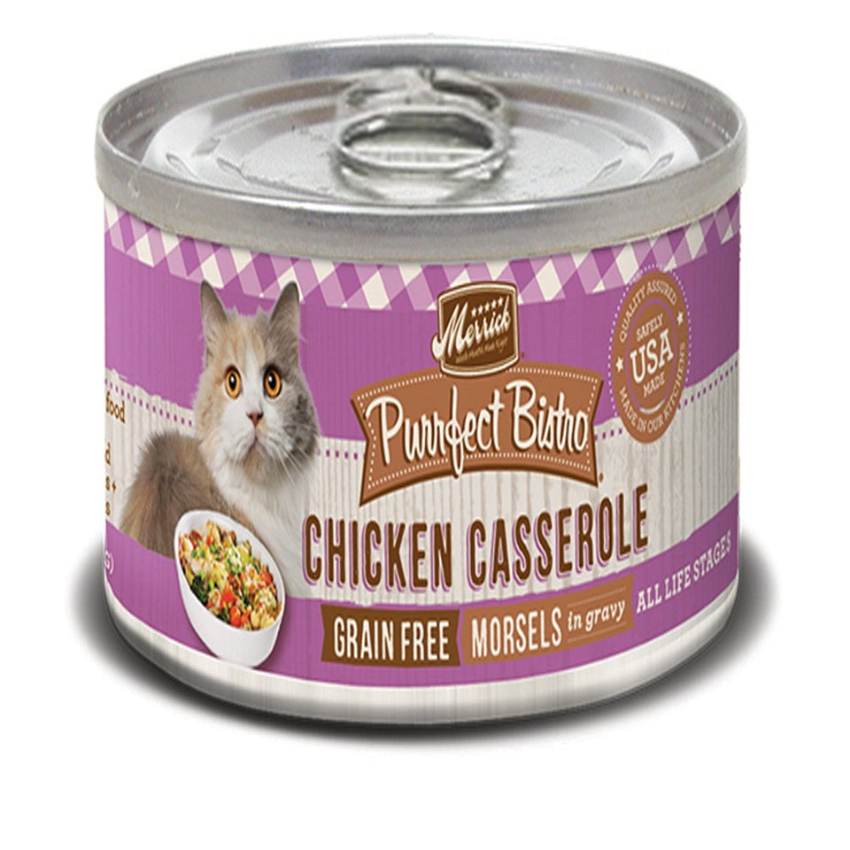 Merrick Purrfect Bistro Chicken Casserole Wet Cat Food, 5.5 oz, 24 ct
