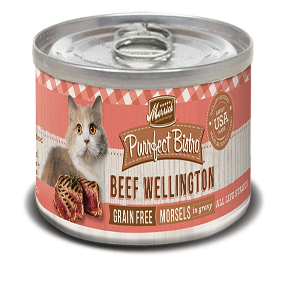 Merrick Purrfect Bistro GF Beef Wellington Wet Cat Food, 5.5 oz, 24 ct