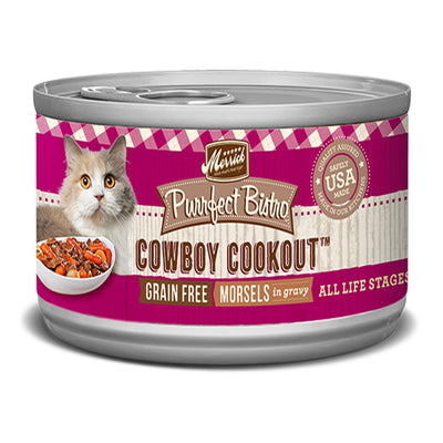 Merrick Purrfect Bistro Grain-Free Cowboy Cookout Wet Cat Food, 3 oz each, Case of 24