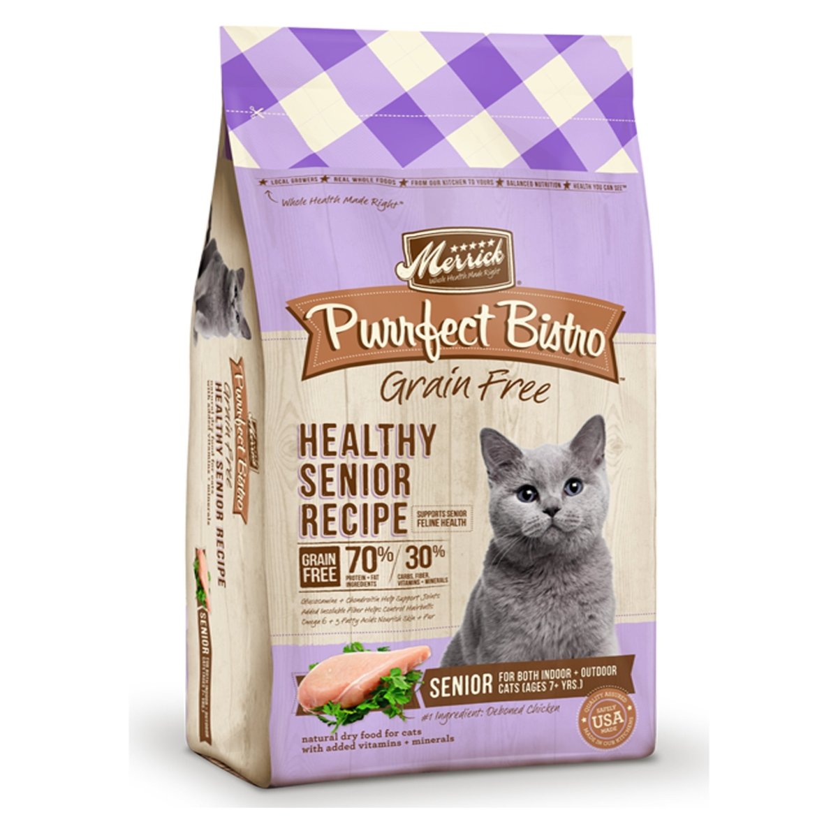 Merrick Purrfect Bistro Grain Free Healthy Senior Recipe 7Lb - Pets Perfect