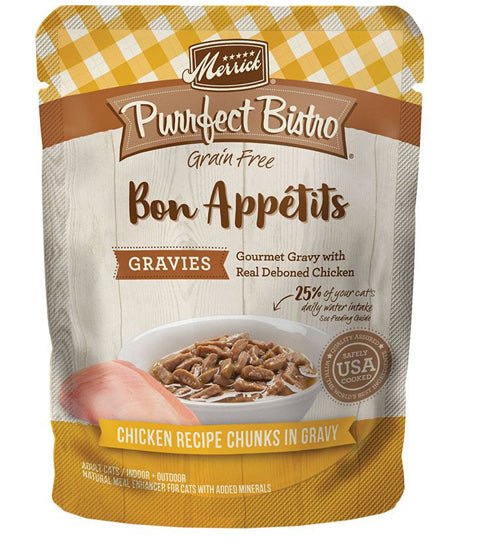 Merrick Purrfect Bistro GF Gravies Chicken Wet Cat Food, 3 oz, 24 ct