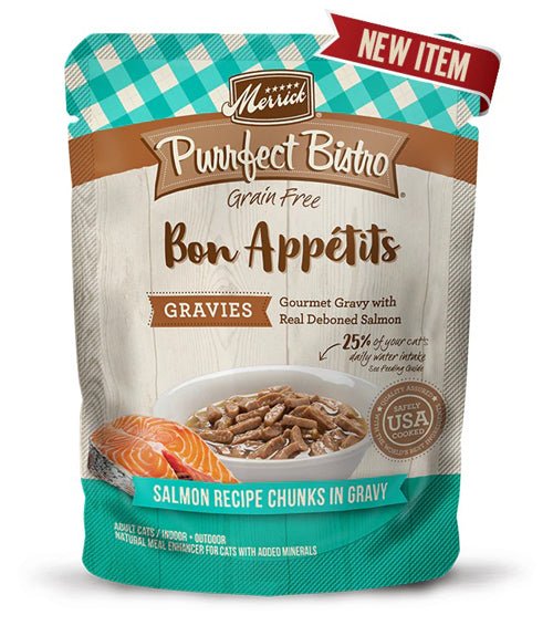 Merrick Purrfect Bistro GF Gravies Salmon Wet Cat Food, 3 oz, 24 ct