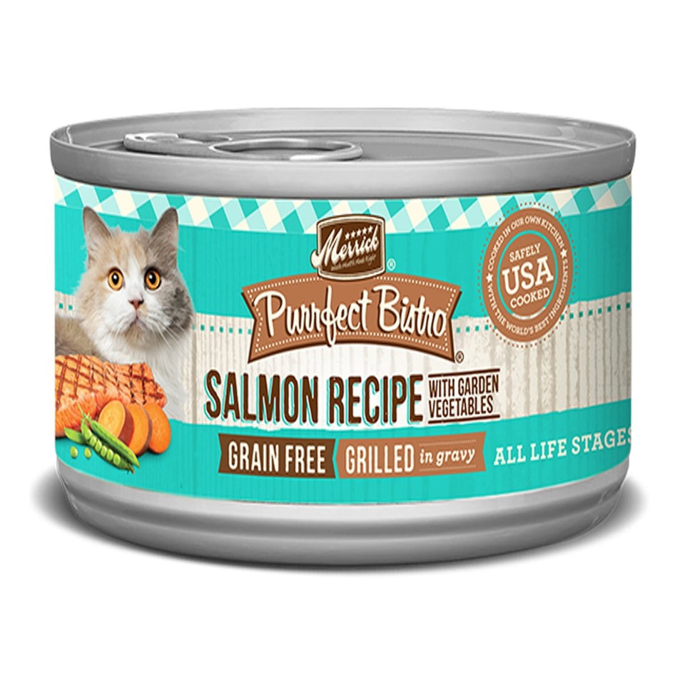 Merrick Purrfect Bistro GF Salmon Pate Wet Cat Food, 3 oz, 24 ct