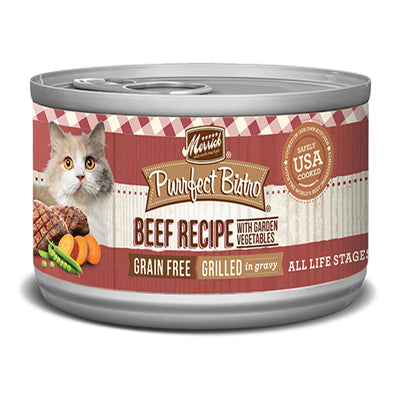 Merrick Purrfect Bistro Grain-Free Beef Pate Wet Cat Food, 3 oz each, Case of 24