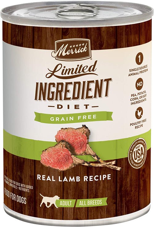 Merrick Grain - Free Limited Ingredient Diet Real Lamb Wet Dog Food | 12.7 oz (Case of 12) - Pets Perfect