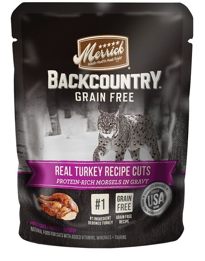 Merrick Backcountry GF Real Turkey Cuts in Gravy Wet Cat Food, 3 oz