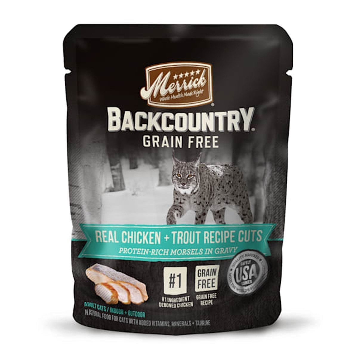 Merrick Cat Backcountry Real Chicken And Trout 3oz. (Case of 24) - Pets Perfect