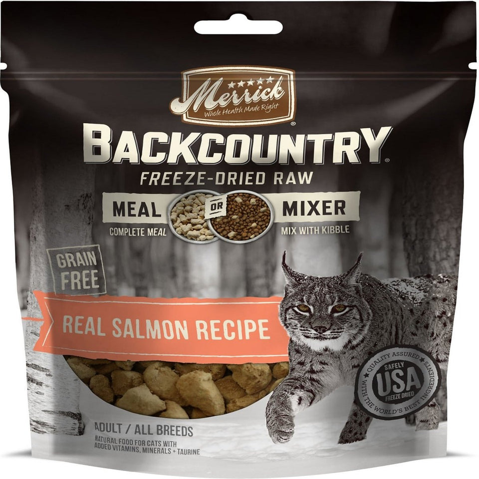 Merrick Backcountry FD Raw Meal Mixer Real Salmon Recipe Cat Food