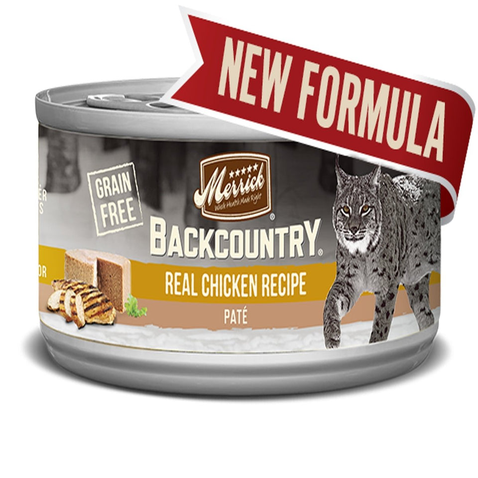 Merrick Backcountry GF Real Chicken Pate Wet Cat Food, 3 oz, 24 ct