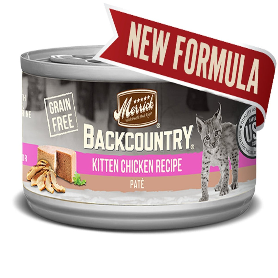 Merrick Backcountry GF Kitten Chicken Pate Wet Cat Food, 3 oz, 24 ct