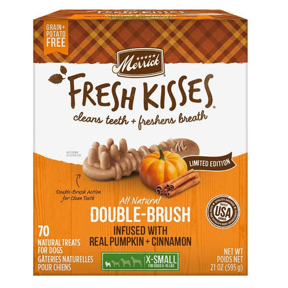 Merrick Dog Fresh Kisses Seasonal Pumpkin Cinnamon X-Small 70 ct