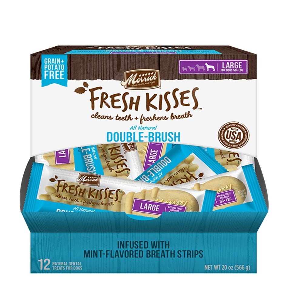 Merrick Fresh Kisses Mint Breath Strips For Large Dogs (70+ Lbs) (12