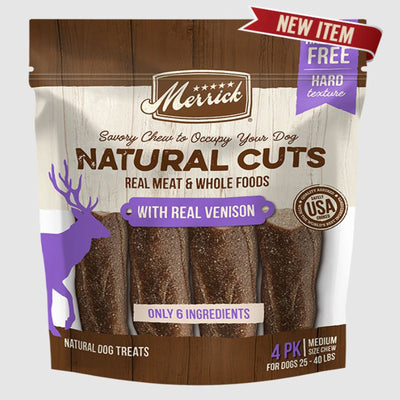 Merrick Dog Natural Cut Venison Medium Dog Chew 4 ct