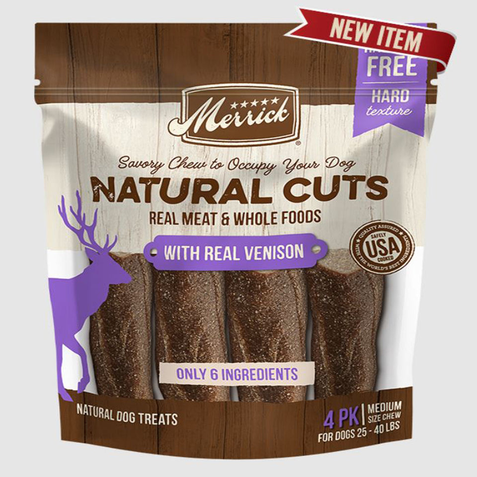 Merrick Dog Natural Cut Venison Medium Dog Chew 4 ct