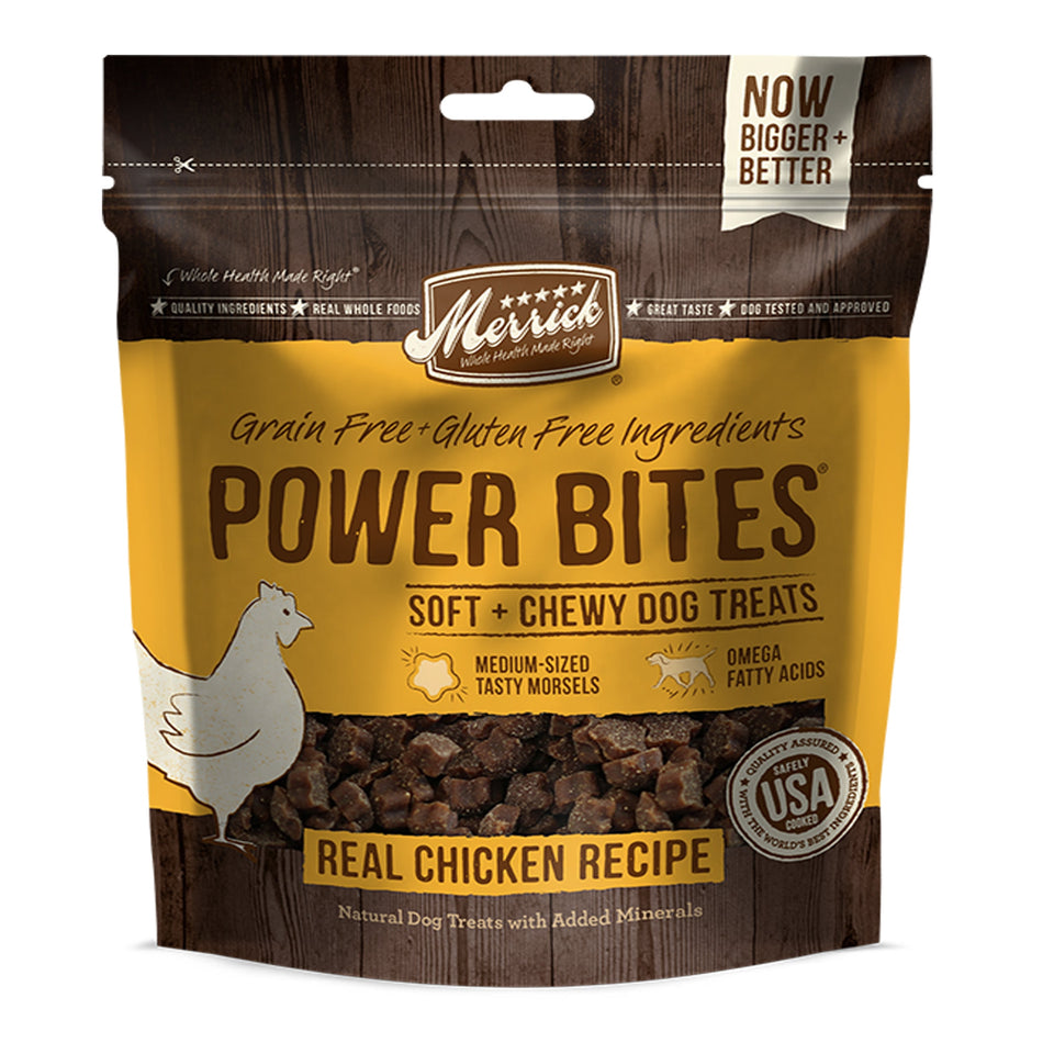 Merrick Power Bites Real Chicken Recipe, 6 oz each, Case of 6