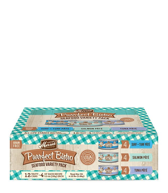 Merrick Merrick Purrfect Bistro Seafood Variety Pack 5.5 Oz.(Case Of 12) - Pets Perfect