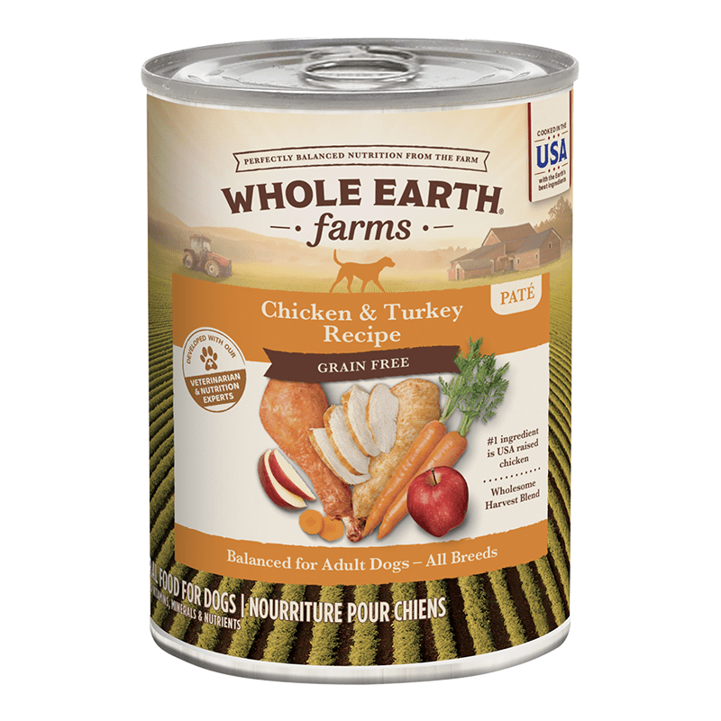 Whole Earth Farms Grain Free Chicken and Turkey Recipe Wet Dog Food 12.7oz - Pets Perfect