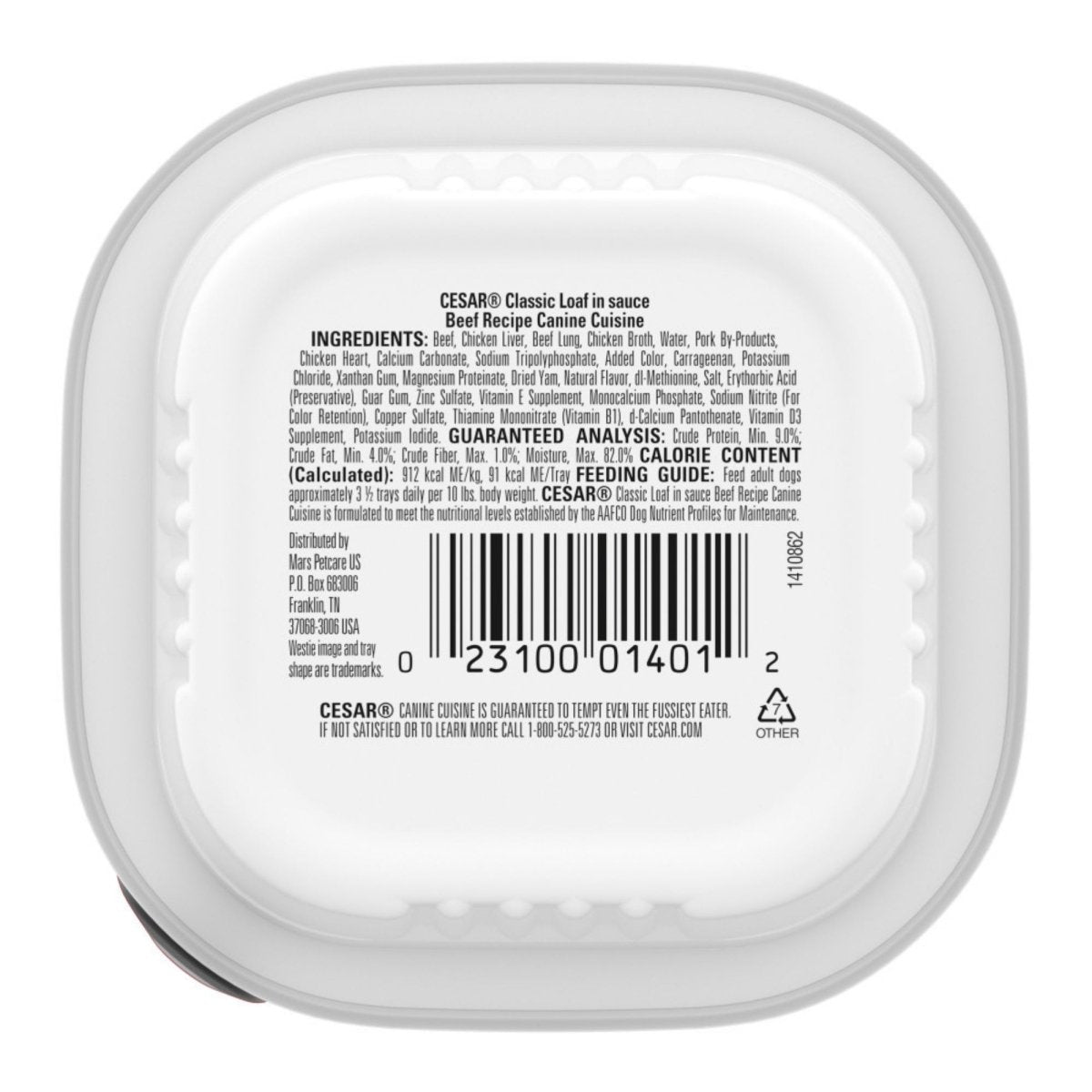 Cesar Classic Loaf in Sauce Adult Wet Dog Food Beef 3.5oz 24pk - Pets Perfect