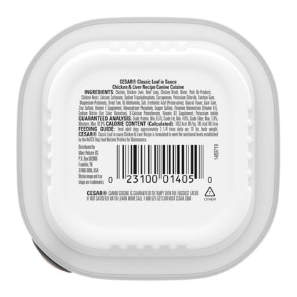 Cesar Classic Loaf in Sauce Adult Wet Dog Food Chicken & Liver 3.5oz 24pk - Pets Perfect