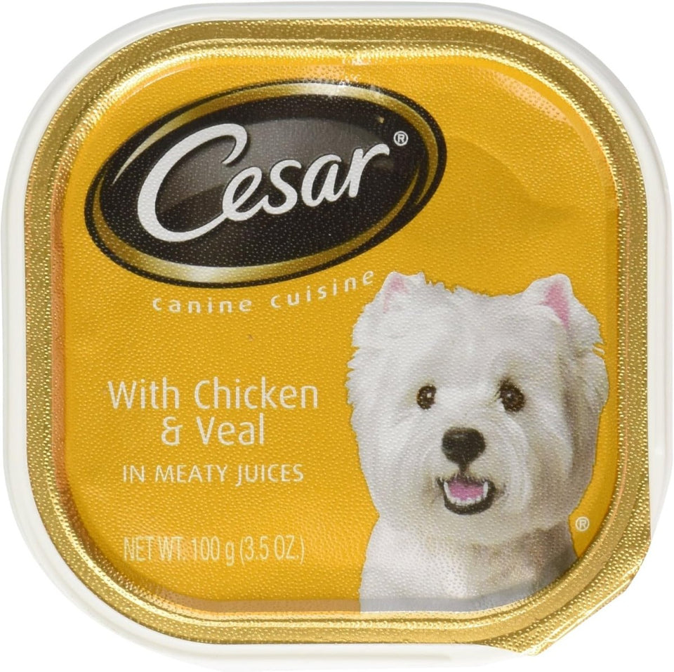 Cesar Classic Loaf in Sauce Adult Wet Dog Food Chicken & Veal 3.5 oz, view 2