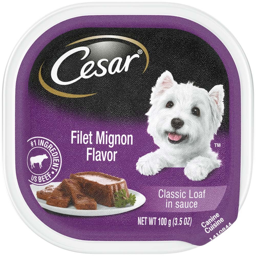 Cesar Classic Loaf in Sauce Adult Wet Dog Food Filet Mignon 3.5oz 24pk - Pets Perfect