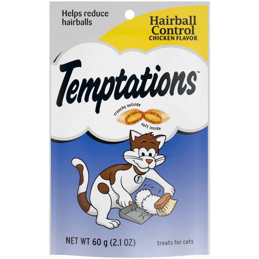 Temptations Hairball Control Crunchy & Soft Adult Cat Treats Chicken 1ea/2.1oz. - Pets Perfect