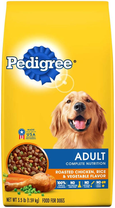 Pedigree Complete Nutrition Adult Dry Dog Food Roasted Chicken, Rice & Vegetable, 3.5 lb