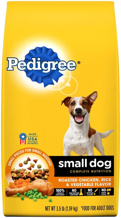 Pedigree Complete Nutrition Small Breed Adult Dry Dog Food Roasted Chicken, Rice & Vegetable, 3.5 lb