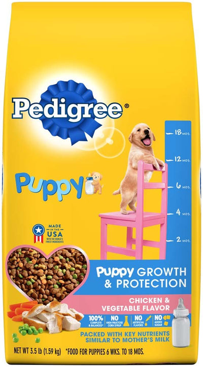 Pedigree Puppy Growth & Protection Dry Dog Food Chicken & Vegetable 3.5 lb