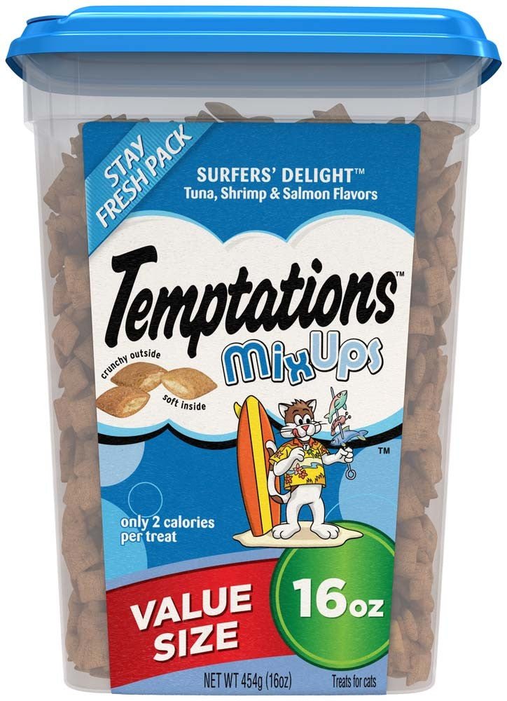 Temptations MixUps Crunchy & Soft Adult Cat Treats Surfer's Delight 1ea/16oz. - Pets Perfect