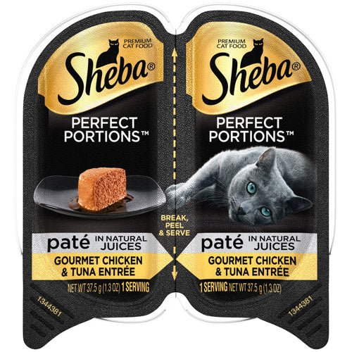 Sheba Perfect Portions Pate Wet Cat Food Gourmet Chicken & Tuna 2.6oz - Pets Perfect